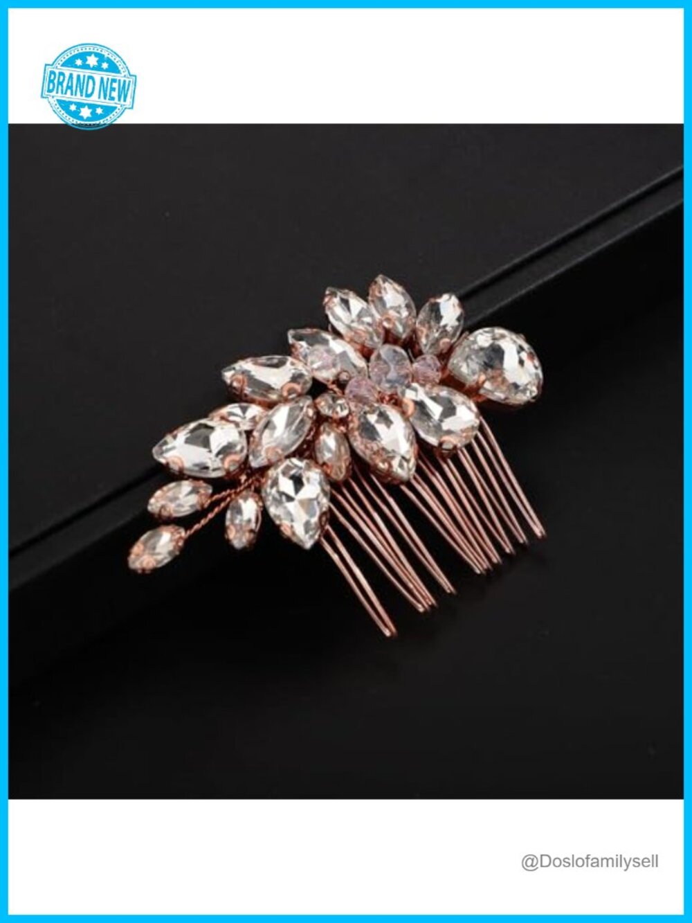 Rose Gold Hair Comb for Wedding Brides Bridesmaid Women Girls Handmade